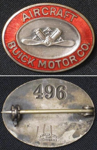 buick motor co aircraft engine badge