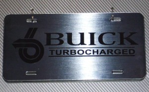 buick turbocharged brushed metal plate