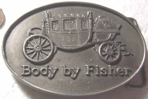 fisher body pewter belt buckle