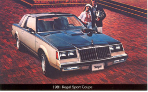 1981 buick regal sport coupe postcard