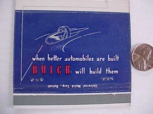 buick better automobiles matchbook