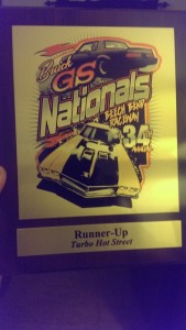 2014 buick gs nationals ths runner up plaque