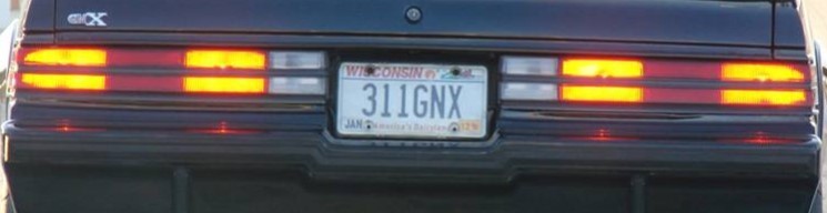 Buick GNX Vanity Plates