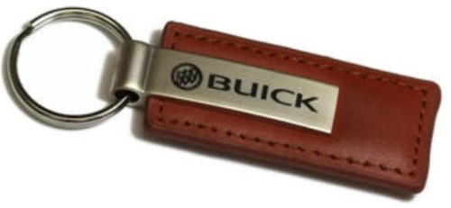 Buick Brown Leather Authentic Logo Key Ring