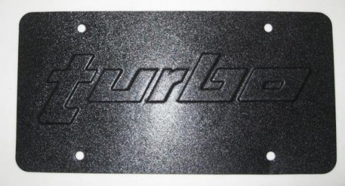 embossed turbo front license plate