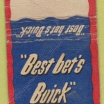 1940 buick matchbook cover