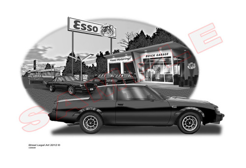 limited edition buick gn garage print