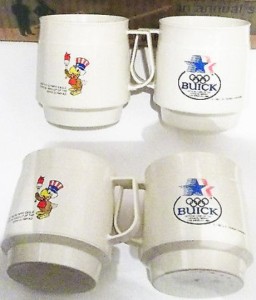 BUICK SAM THE EAGLE OLYMPIC COFFEE CUPS