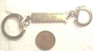 buick factory 12 birthday key chain