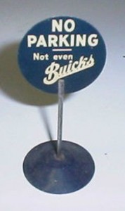 diorama Buick No Parking Sign 4.5inch tall