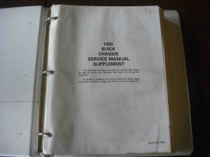 1985 buick chassis service manual supplement
