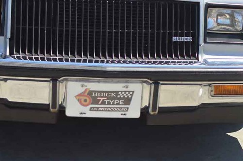 buick t-type intercooled license plate