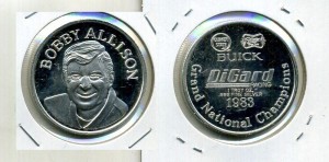 BOBBY ALLISON 1983 GRAND NATIONAL CHAMPION 1 OUNCE .999 SILVER