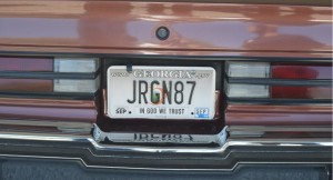 jr gn 87 vanity plate