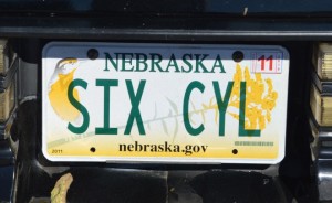 six cylinder license plate