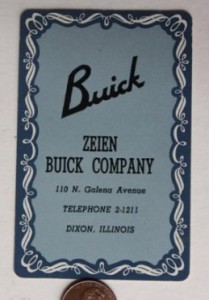 zeien buick dealer playing card