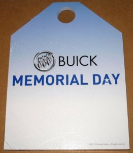 Buick Memorial Day dealership car window price signs
