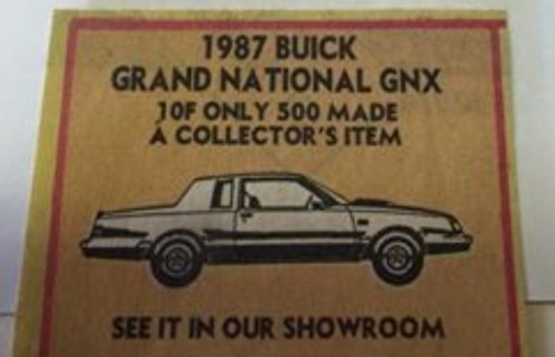 buick gnx dealer poster