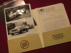 1986 buick press kit