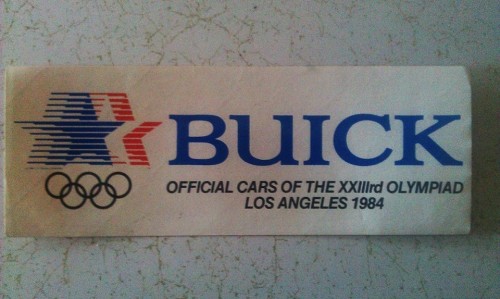 official 1984 Olympic bumper sticker