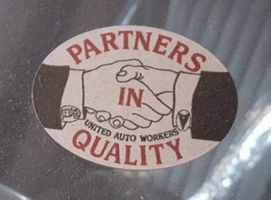 partners in quality UAW sticker