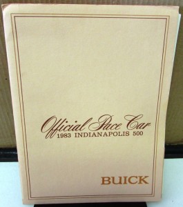 1983 Buick Riviera Indy 500 Official Pace Car Press Kit Media Release 1