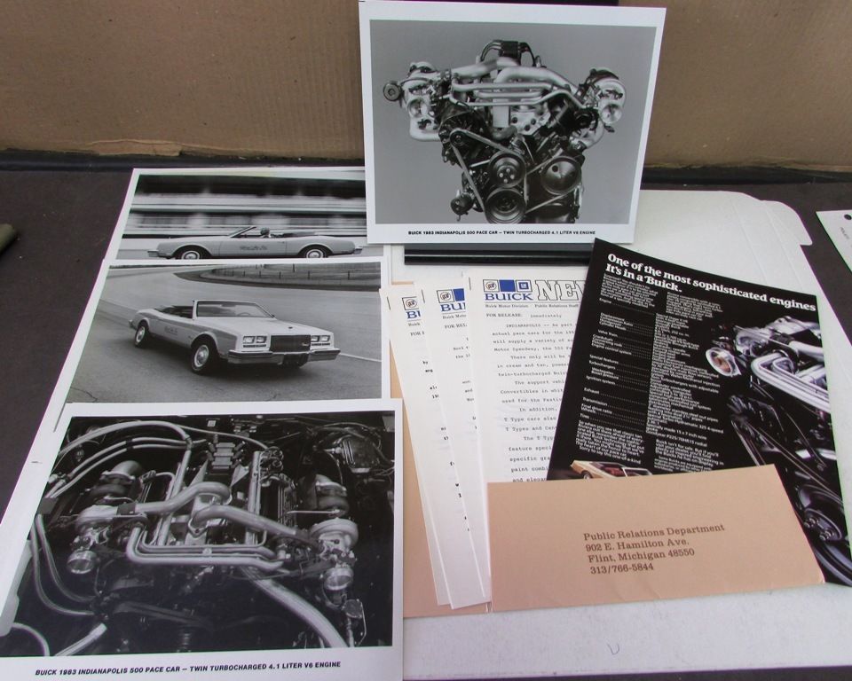 1983 Buick Riviera Indy 500 Official Pace Car Press Kit Media Release