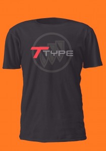 t type over buick triple shield logo shirt