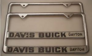 davis buick license plate frame