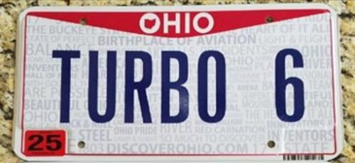 turbo 6 license plate