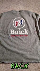 buick trishield going fast with class shirt back