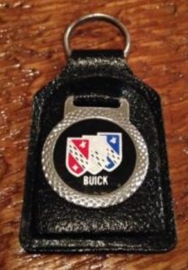 leather buick triple shield logo key chain