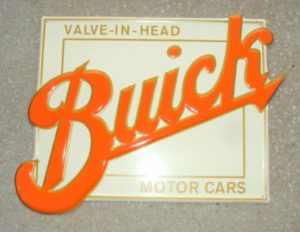 Buick Motor Cars Valve-In-Head embossed metal sign 23x18