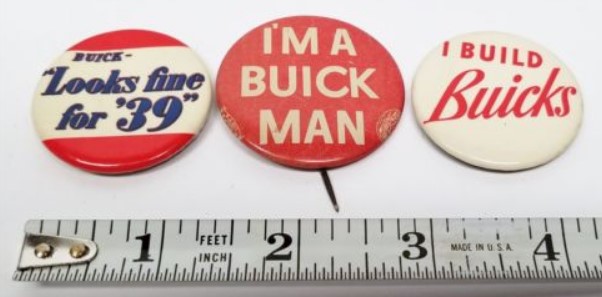 Vintage Buick Pinback Buttons