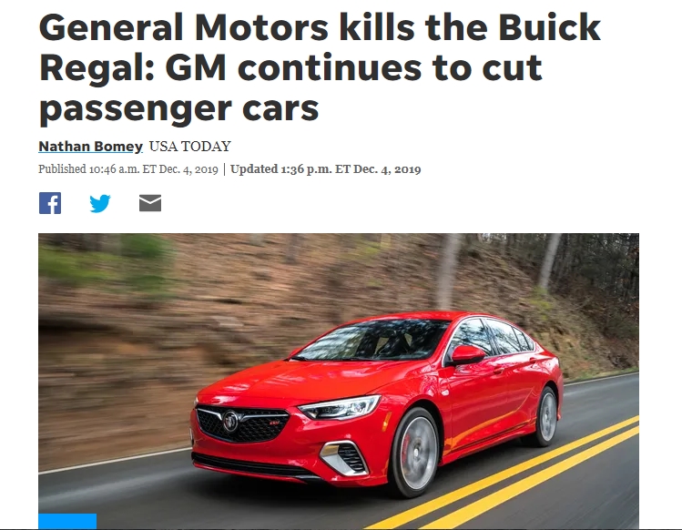 Buick Regal Production Ends