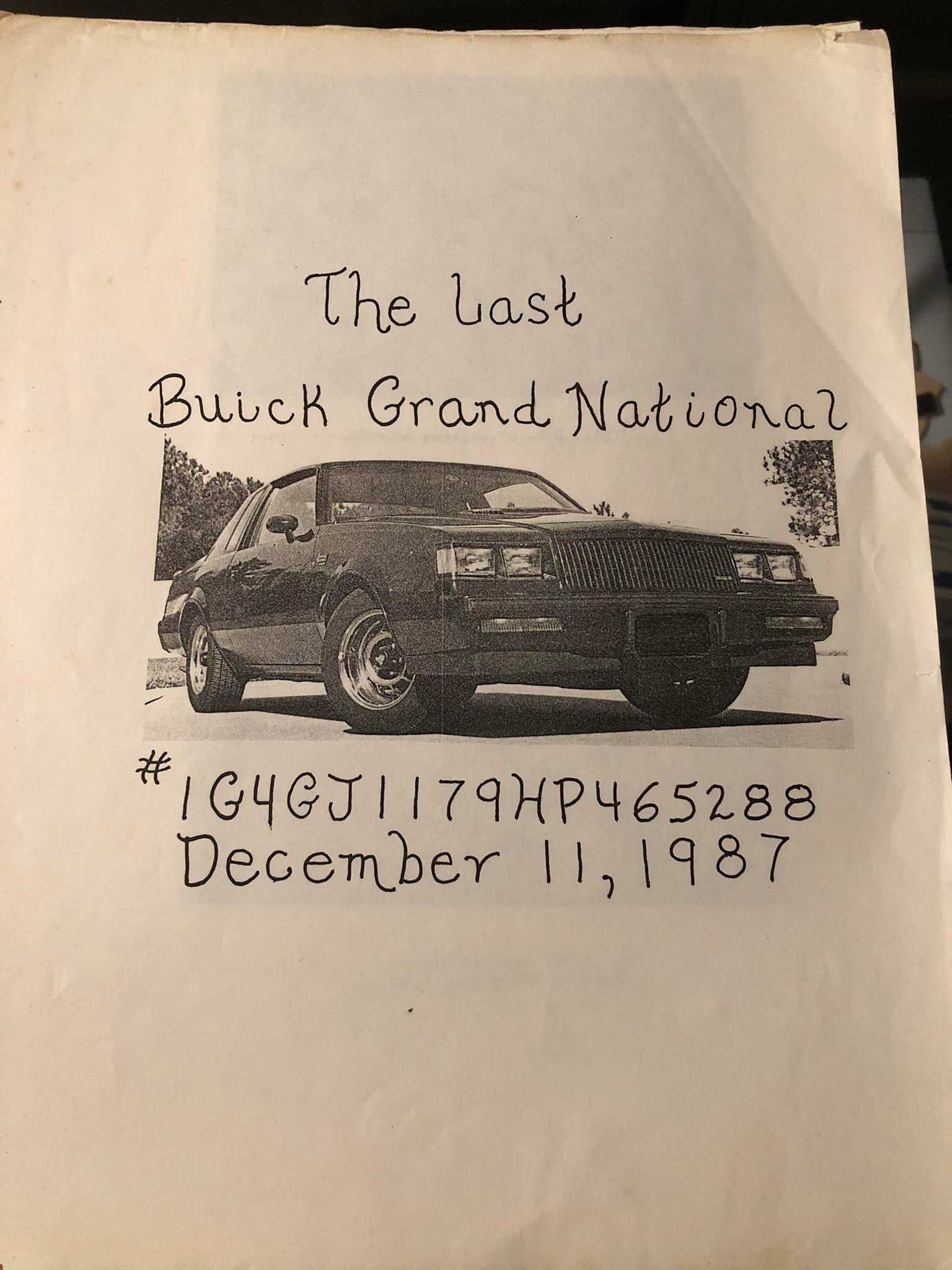 Cool Photos of Last Buick Grand National Produced