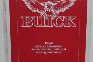 1982 Buick Regal Advance Information Commercial Rental Leasing Book