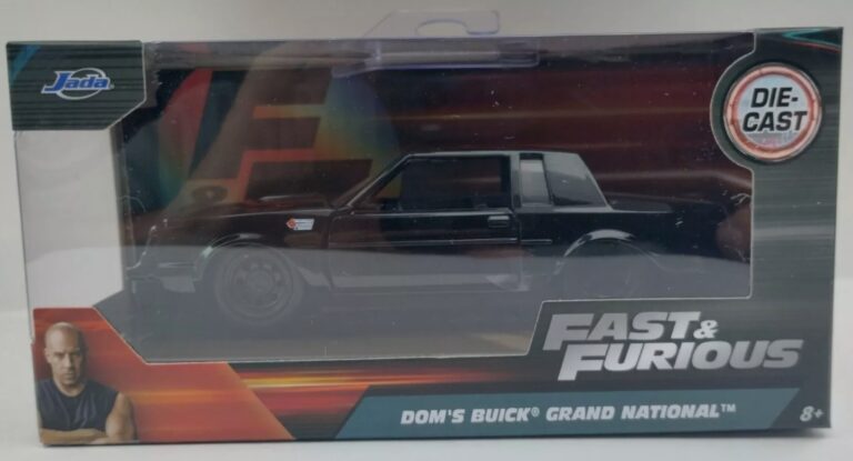 Jada 1/24 Buick Grand National Nera &ndash; Fast &amp; Furious, Dom's, Modello Pressofuso, Serie 2018